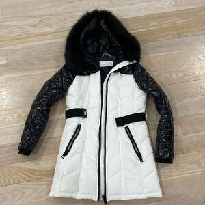 Calvin Klein Coat size S Black and White mixed media